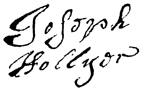 Joseph Hollyer's signature Joseph Hollyer's signature
